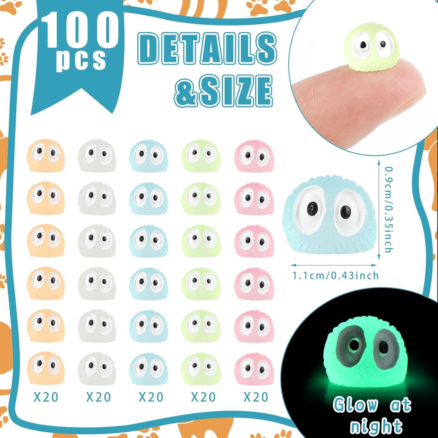 100 Pzas Elfos Fantasma Luminosos Accesorios Jardín