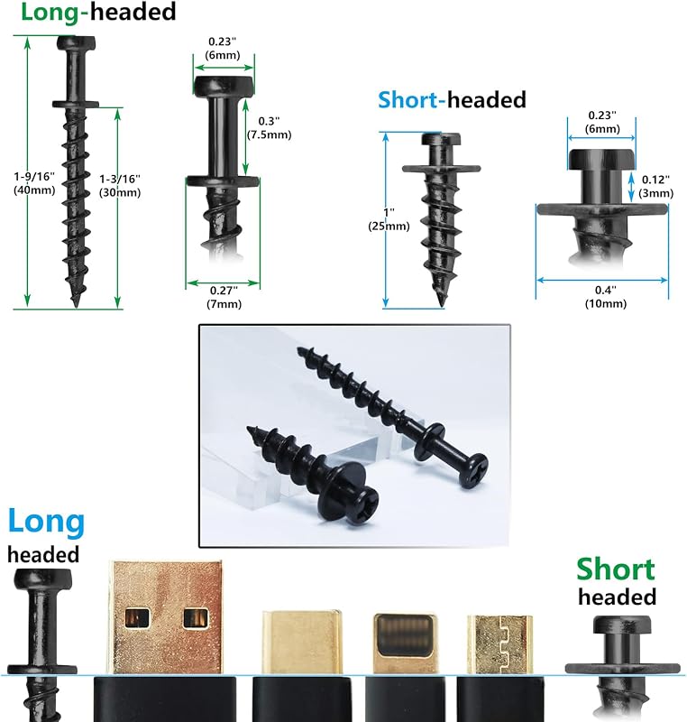 Tornillos garra oso para colgar cuadros negro 0.81.1