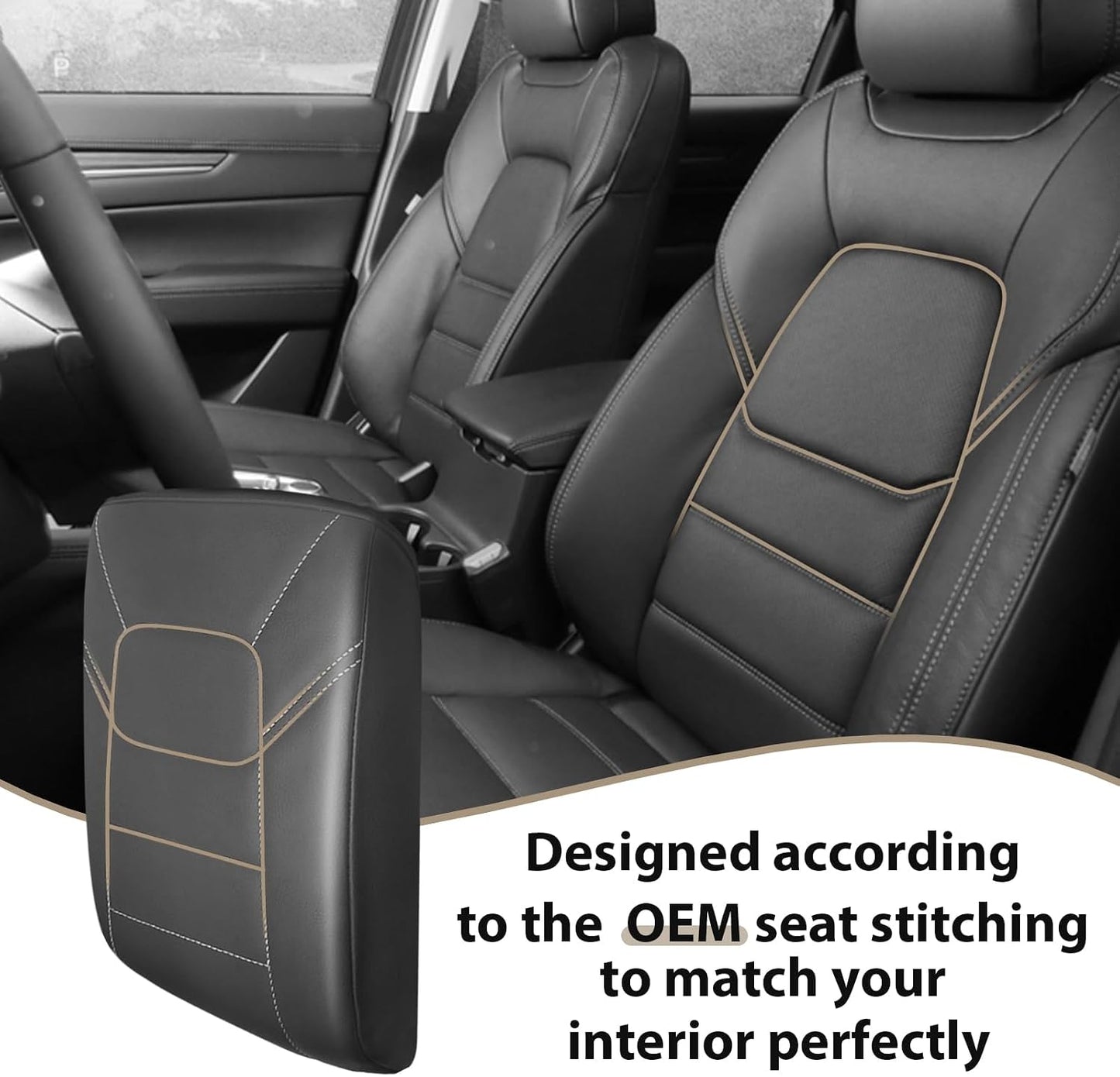 Funda reposabrazos Mazda CX-5 17-25 cuero vegano negro