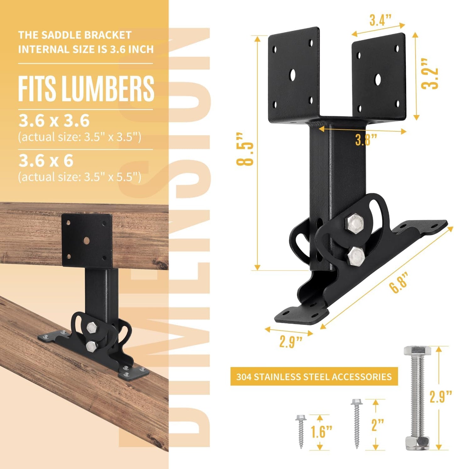 Kit 4 Soportes Elevadores Techo Ajustables Negro