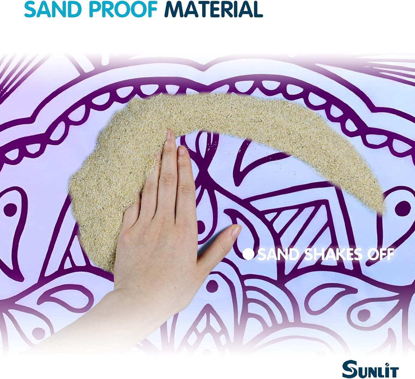 Manta playa suave 106x81pulg con bolsillos mandala
