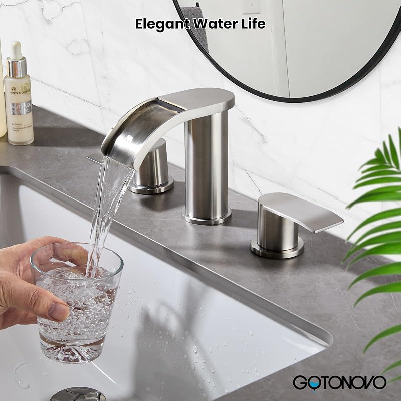 Grifo baño cascada 8" llave 3 agujeros 2 asas