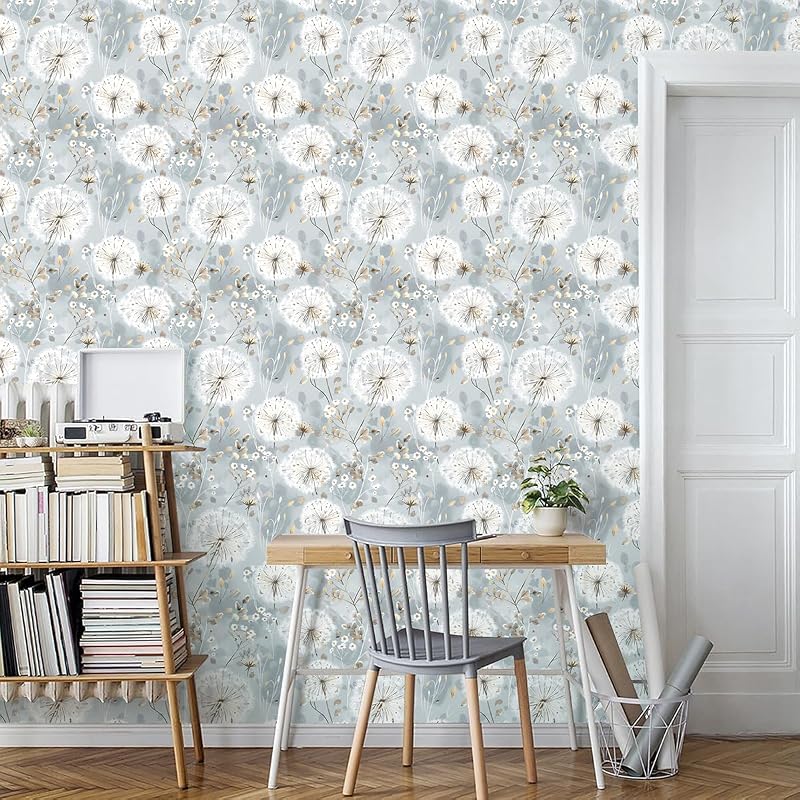 Papel tapiz floral 16.9x590.5" vintage bohemio