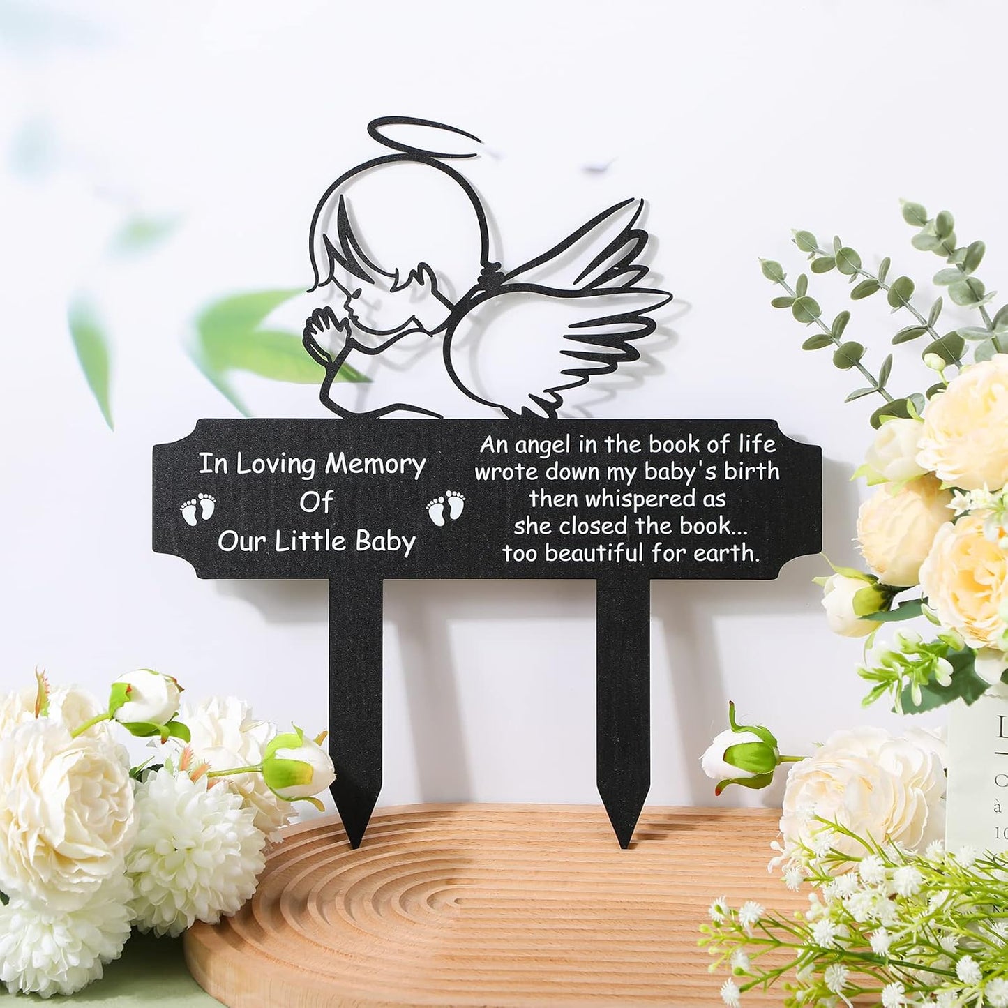 Estacas conmemorativas estilo bebé metal 13.2x11.8pulg