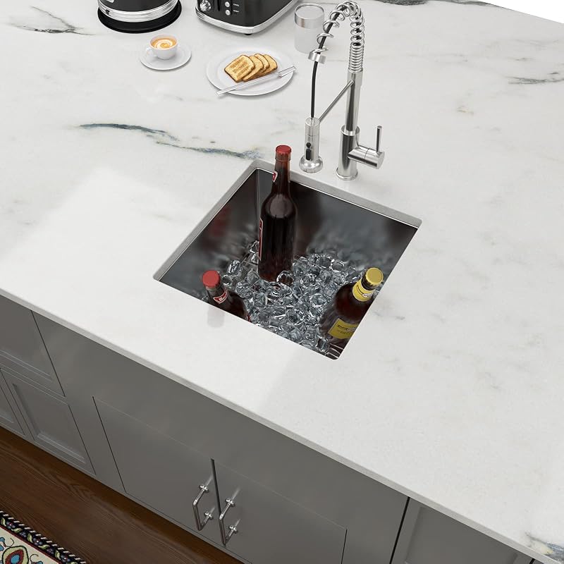 Fregadero cocina empotrado 17" acero inox
