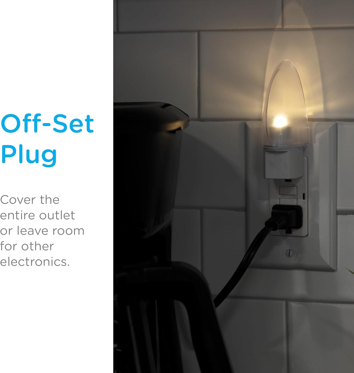 Luz Nocturna Led Enchufable Sensor Atardecer Amanecer Blanco Cálido