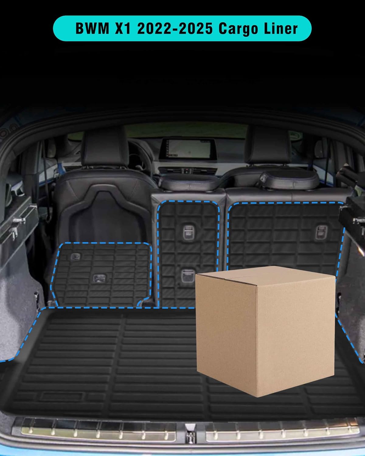 Tapete carga BMW X1 23-25 maletero asiento trasero