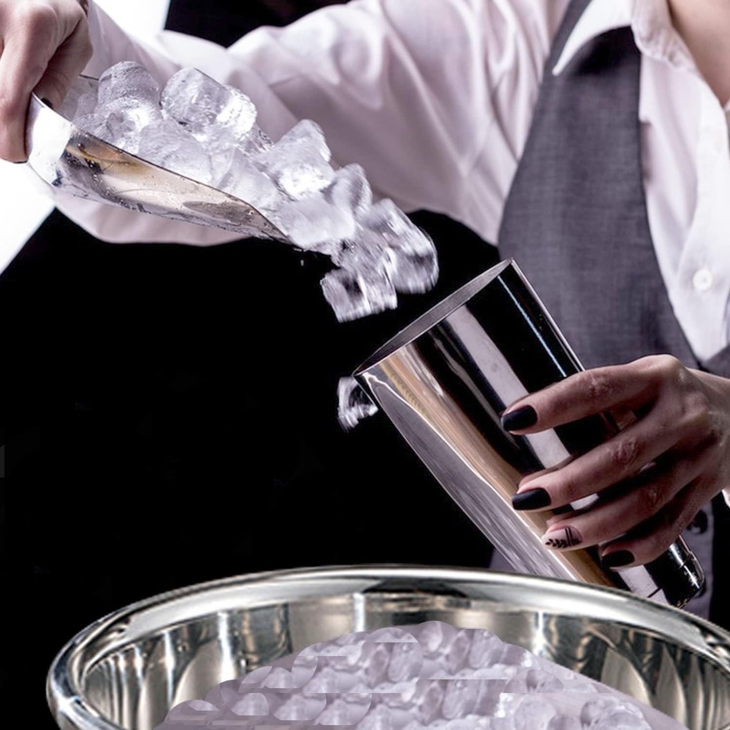 Palillos hielo acero inox con cubierta seguridad y mango