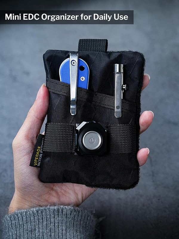 Bolsa EDC con parches DIY y organiz. de tarjetas