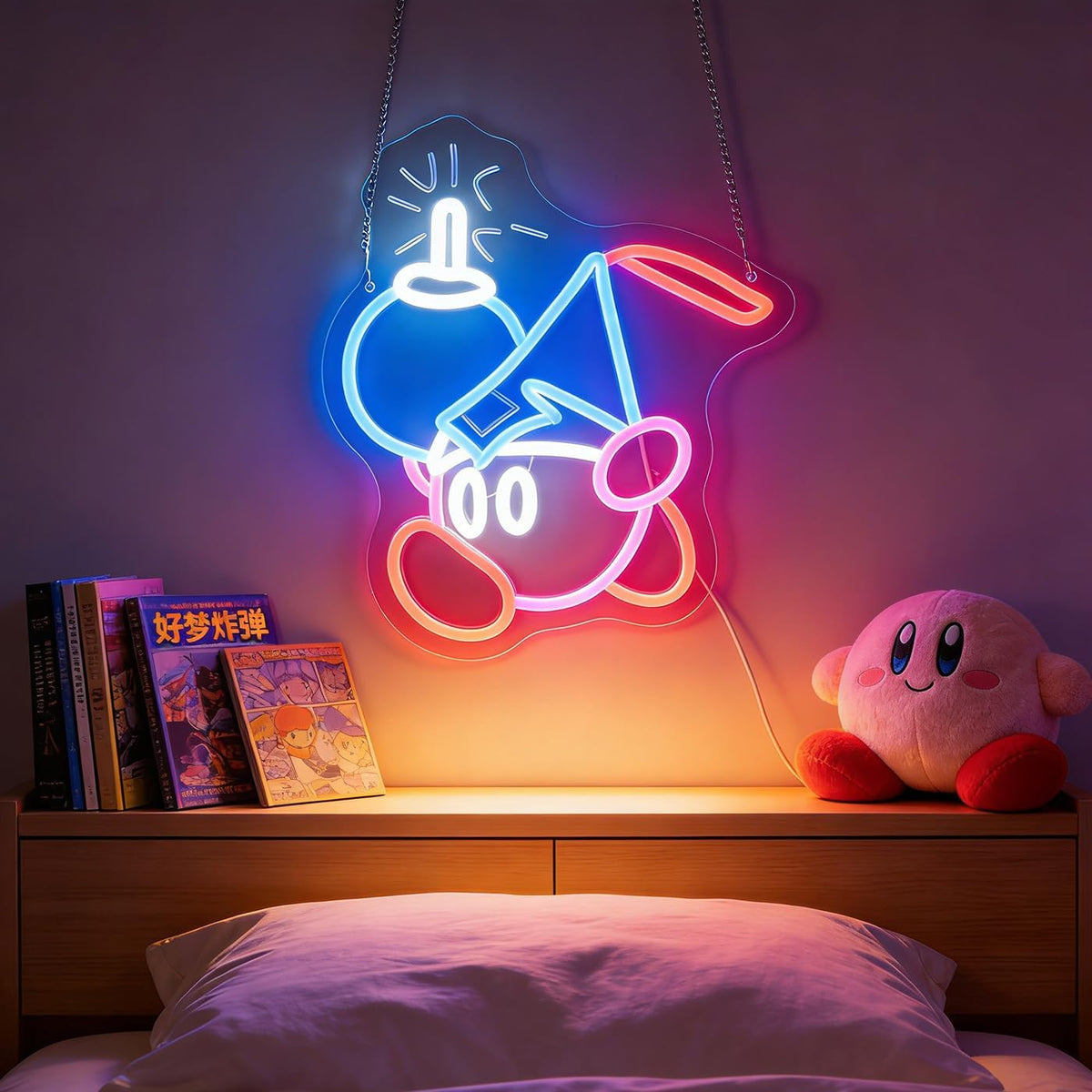 Letrero neón LED anime para dormitorio juegos USB regulable