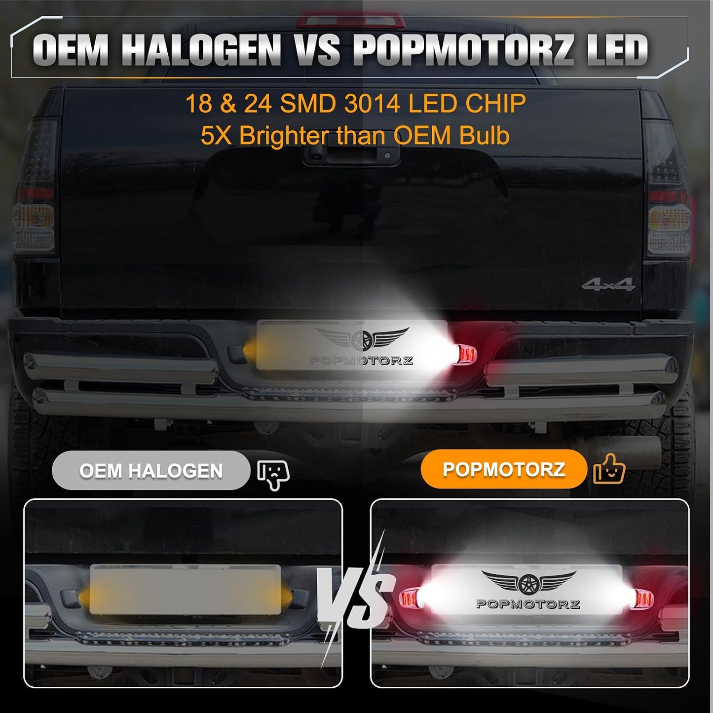 Lámparas LED placa Chevy Silverado GMC Sierra