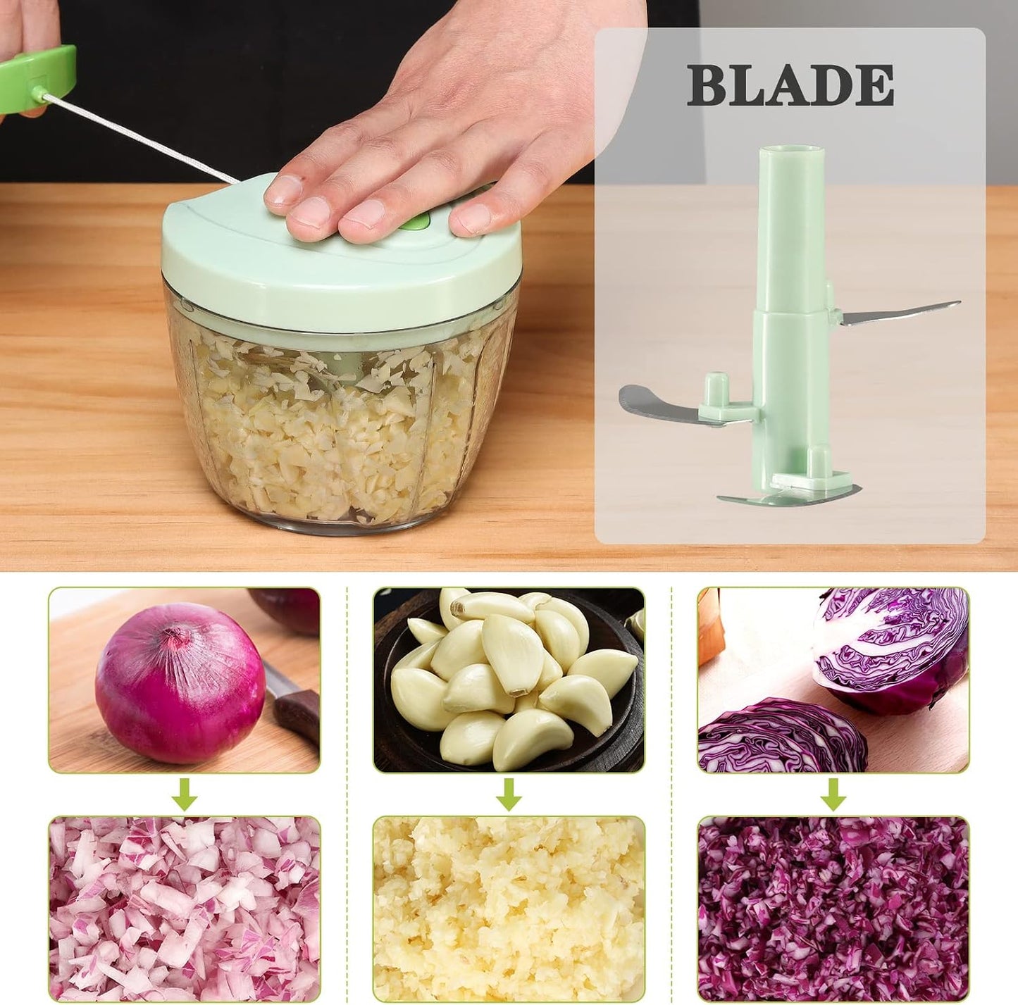 Picador manual alimentos 22oz color verde sin BPA