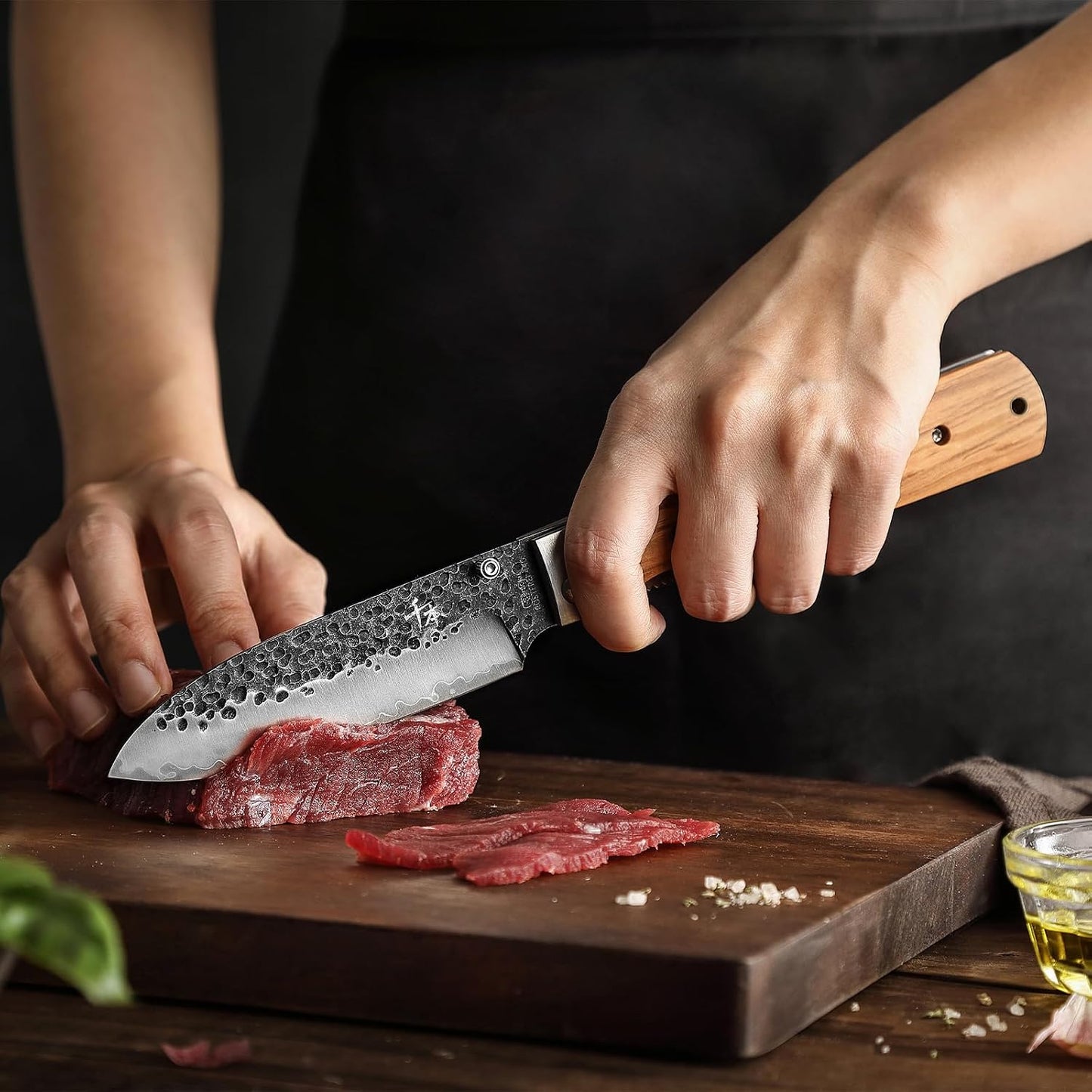 Cuchillo utilidad plegable acero inox 440A mango oliva camping