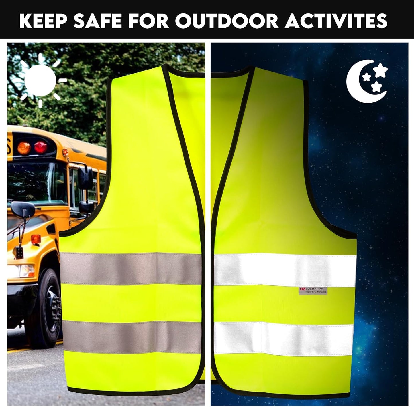 Chaleco seguridad niños 3-12 años 3M malla punto 6 colores
