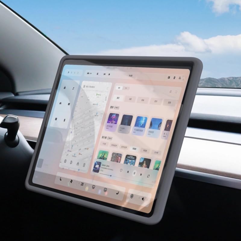 2 Pzas Protector Pantalla Silicona Retrovisor Tesla 15pulg