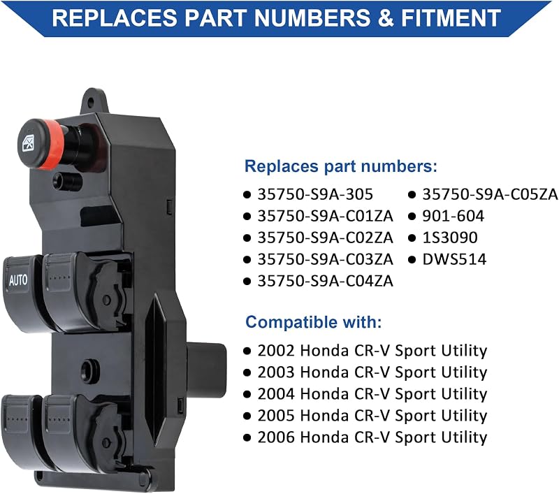 Interruptor eléctrico ventana Honda CR-V comp 35750-S9A-305