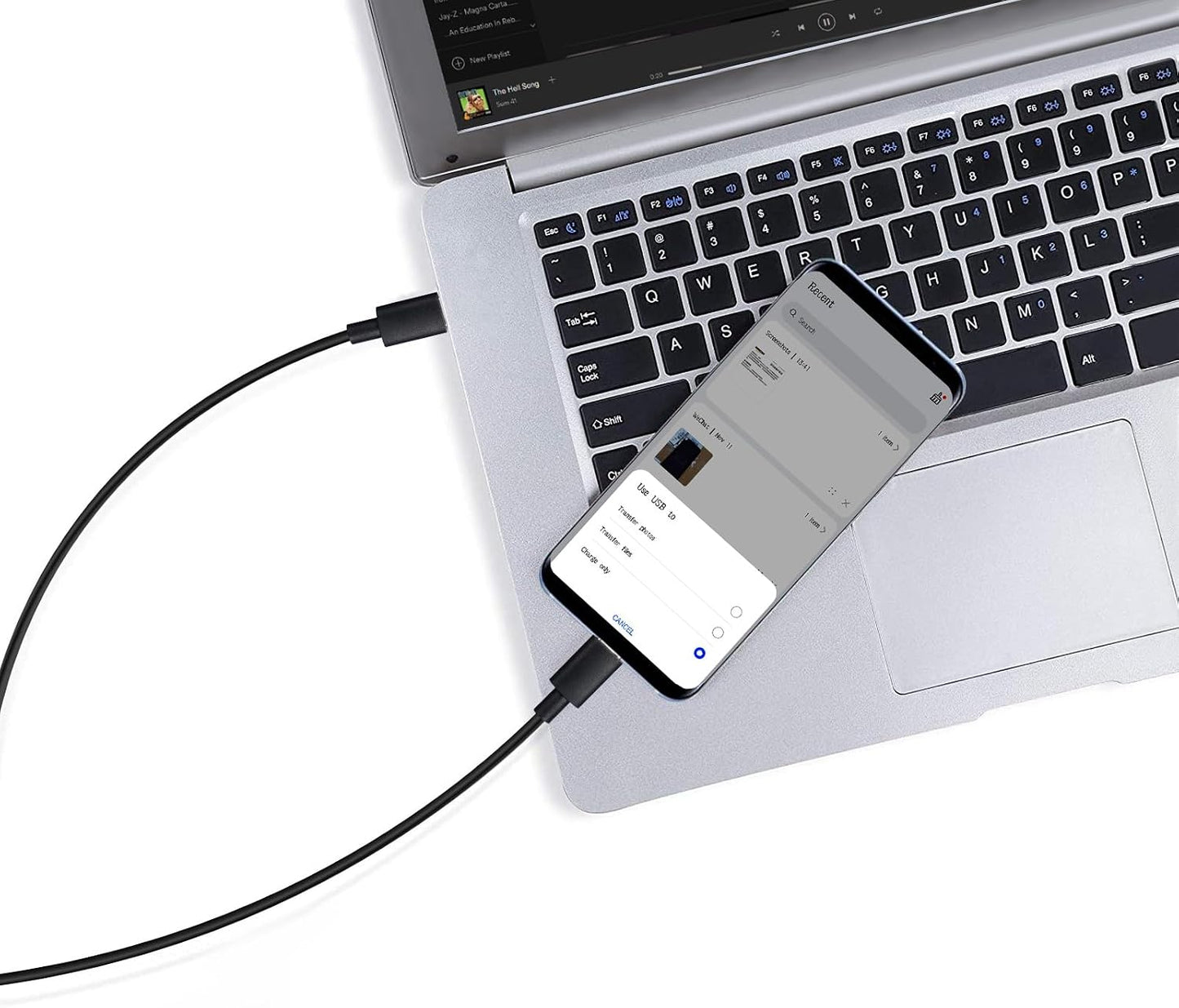 5 Cables USB C a Micro USB 6pulg Negro