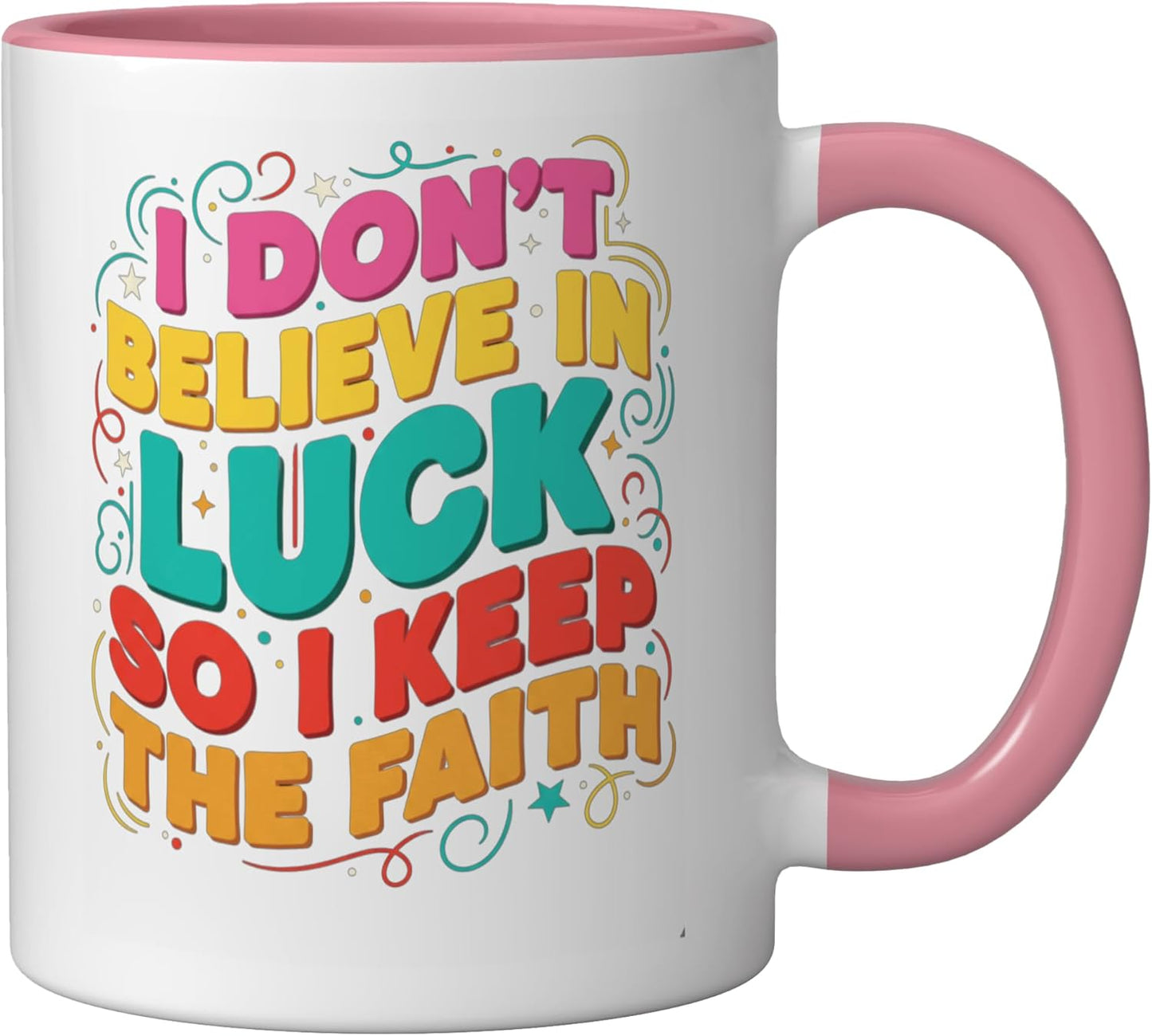 Taza Cerámica Inspiración Fe Rosa/Blanco