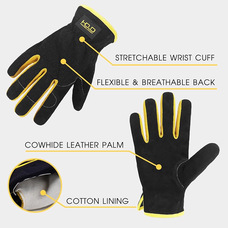 Guantes cuero para jardinería y construcción