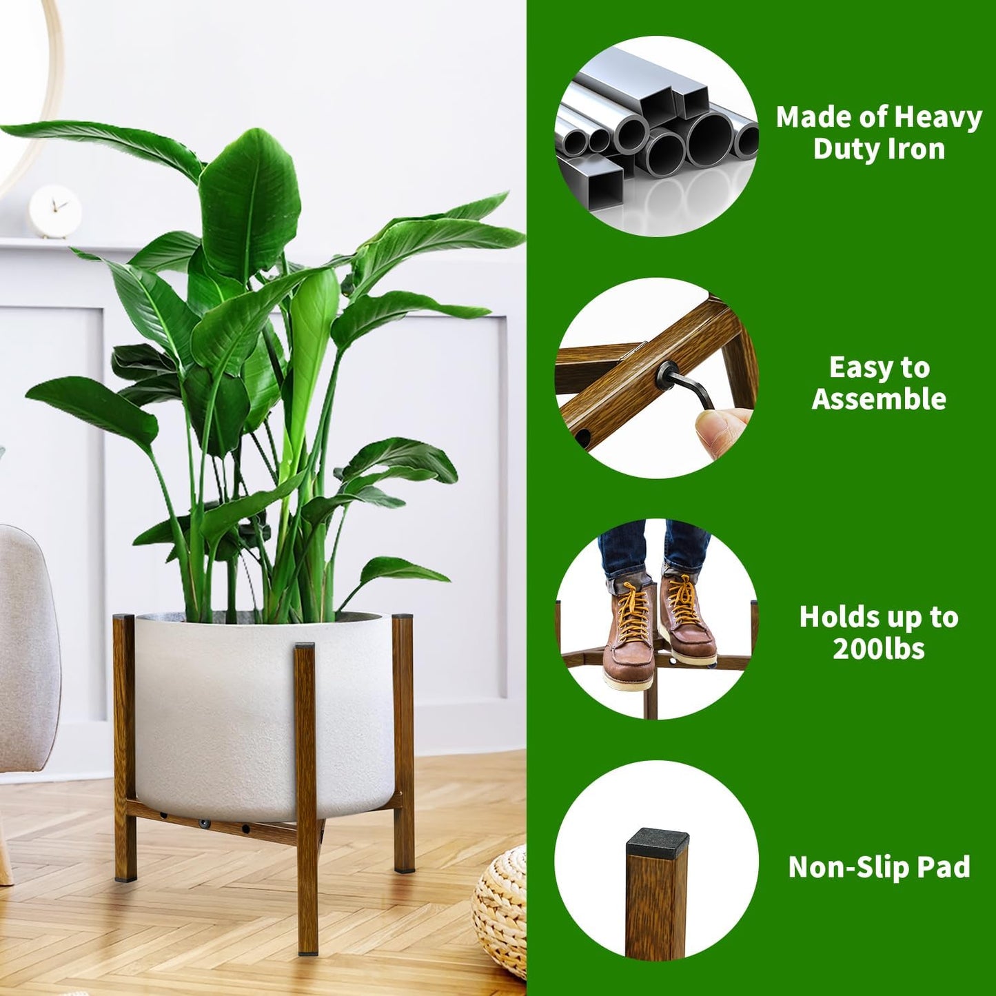 Soporte para plantas metal moderno estilo mediados siglo
