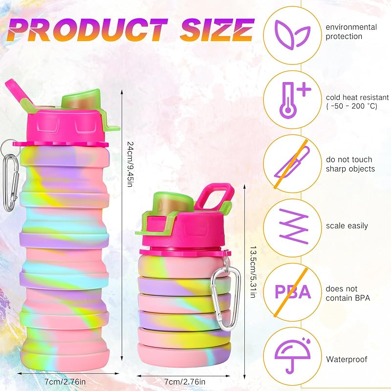 Botellas agua silicona 17oz reutilizables camuflaje 30 pzas