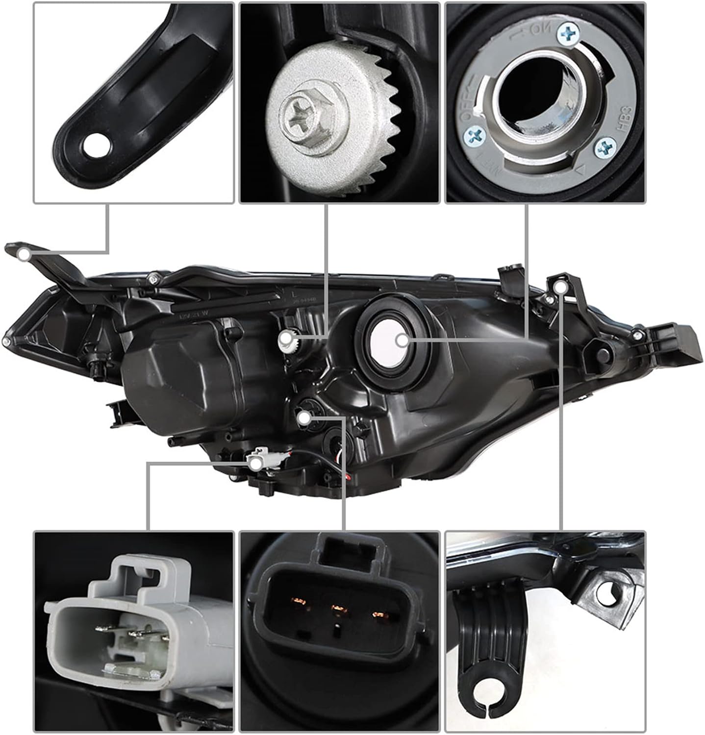 Ensamble faros repuesto Toyota Corolla 14-16 conductor