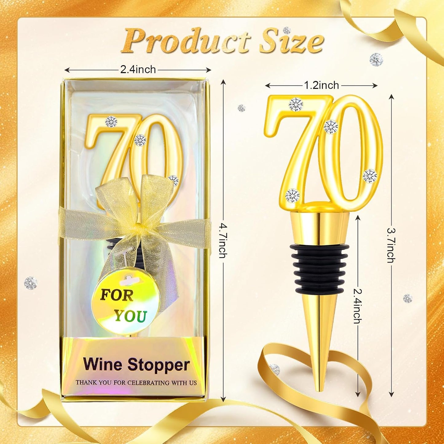 30 Tapones Vino 70 Aniversario Regalo Boda Cumpleaños