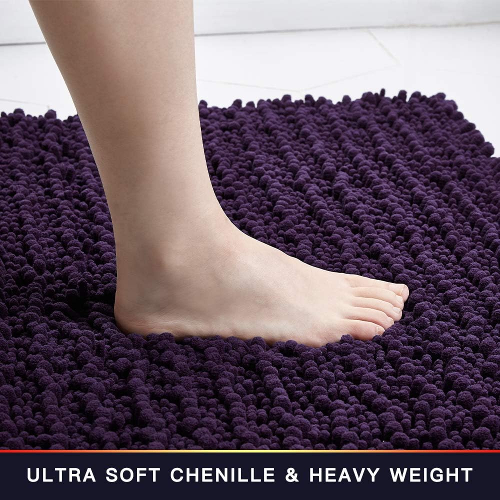 Alfombra baño antiderrap 36x24" color morado oscuro