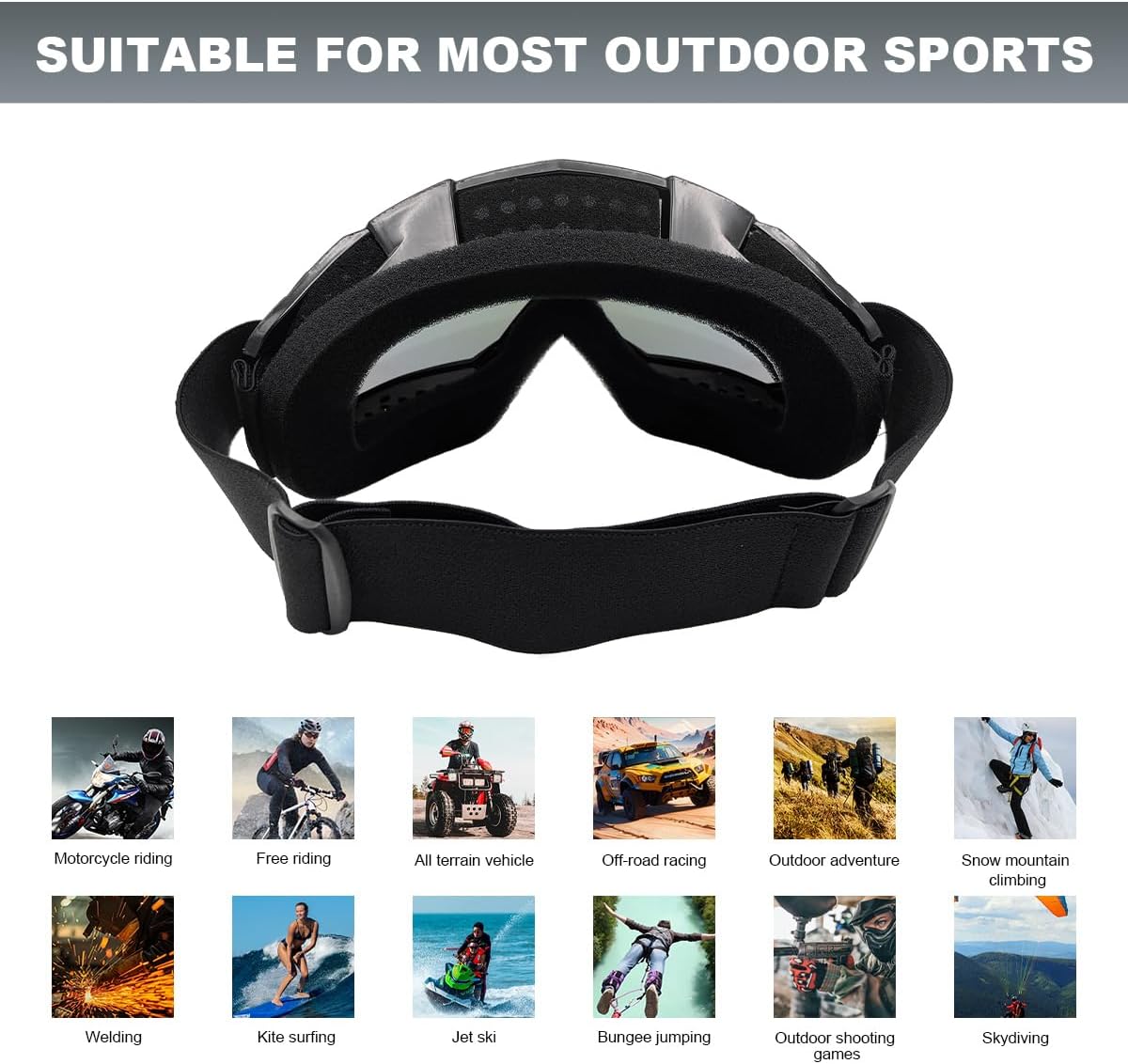 Gafas motocross resistentes al viento y polvo transparentes