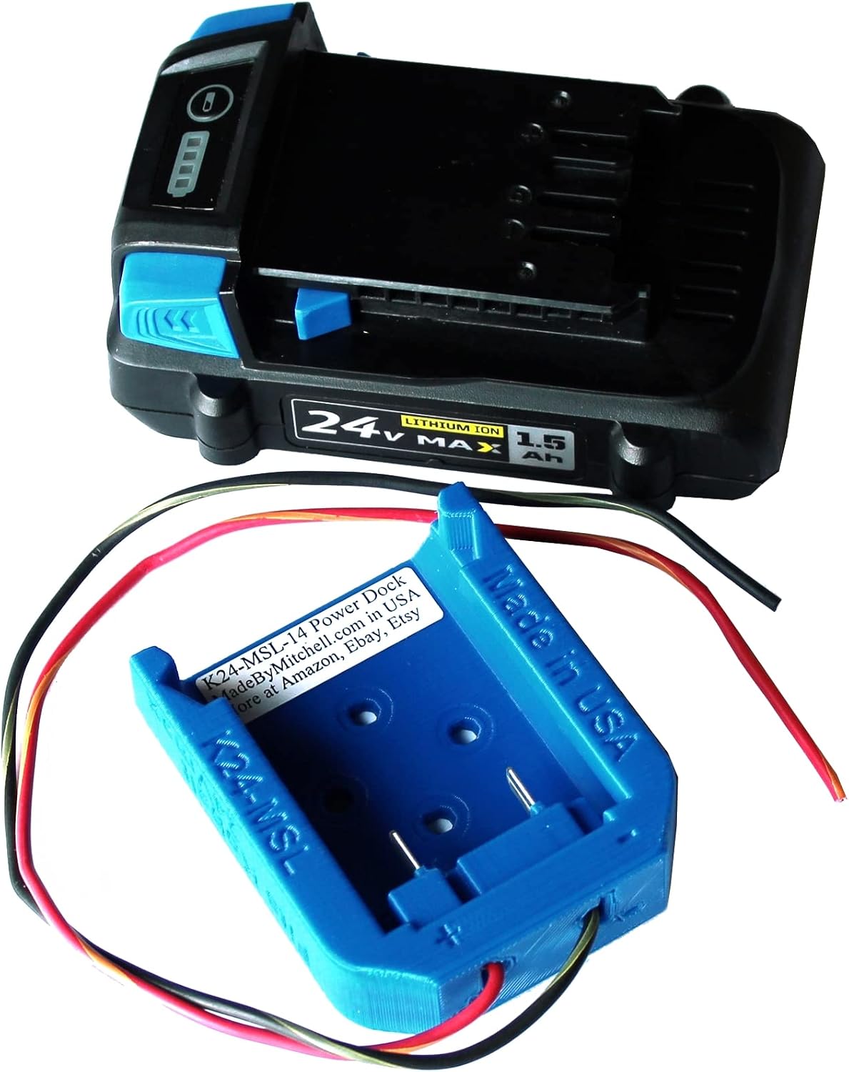 Soporte batería K24 Kobalt 24Vmax con terminales 14 AWG