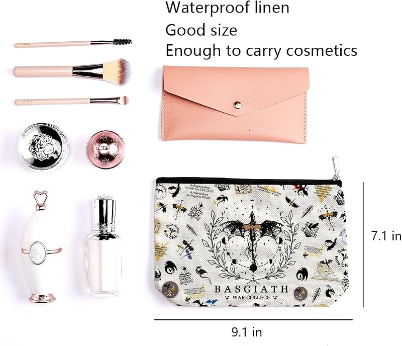 Bolsa maquillaje cuarta ala cosméticos regalo bibliotecario beige