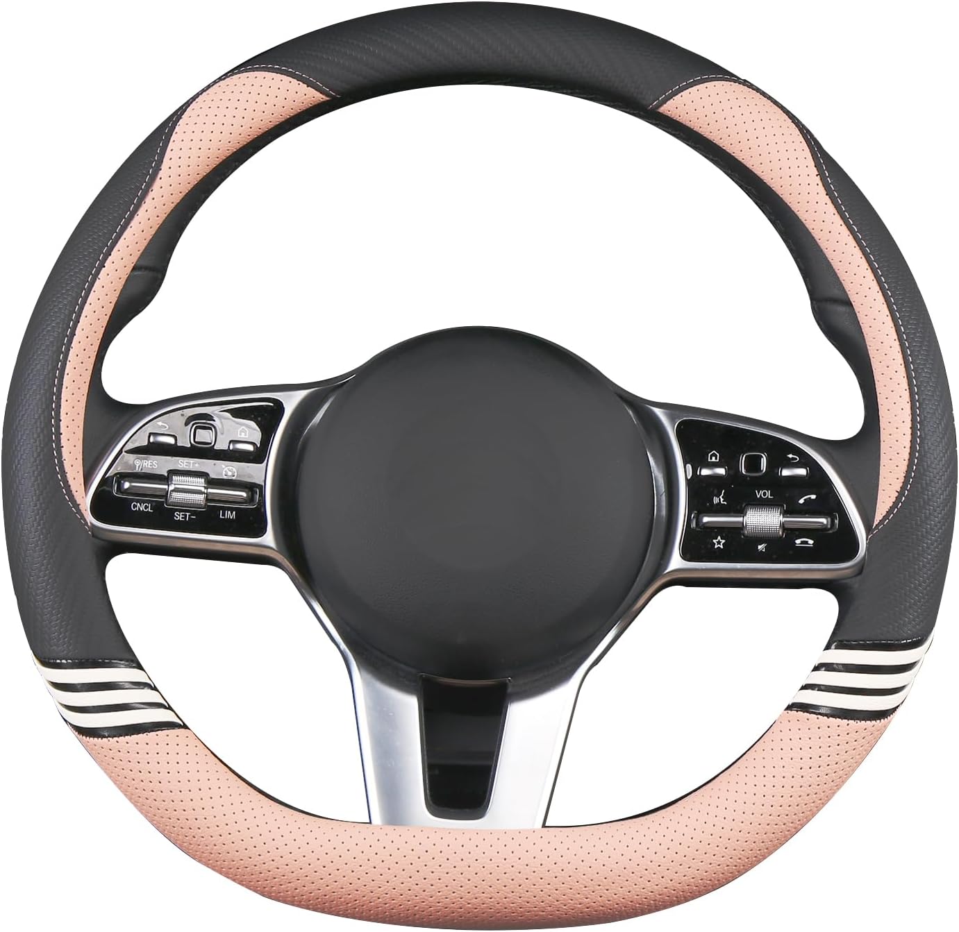 Funda volante forma D universal 15" color negro y rosa