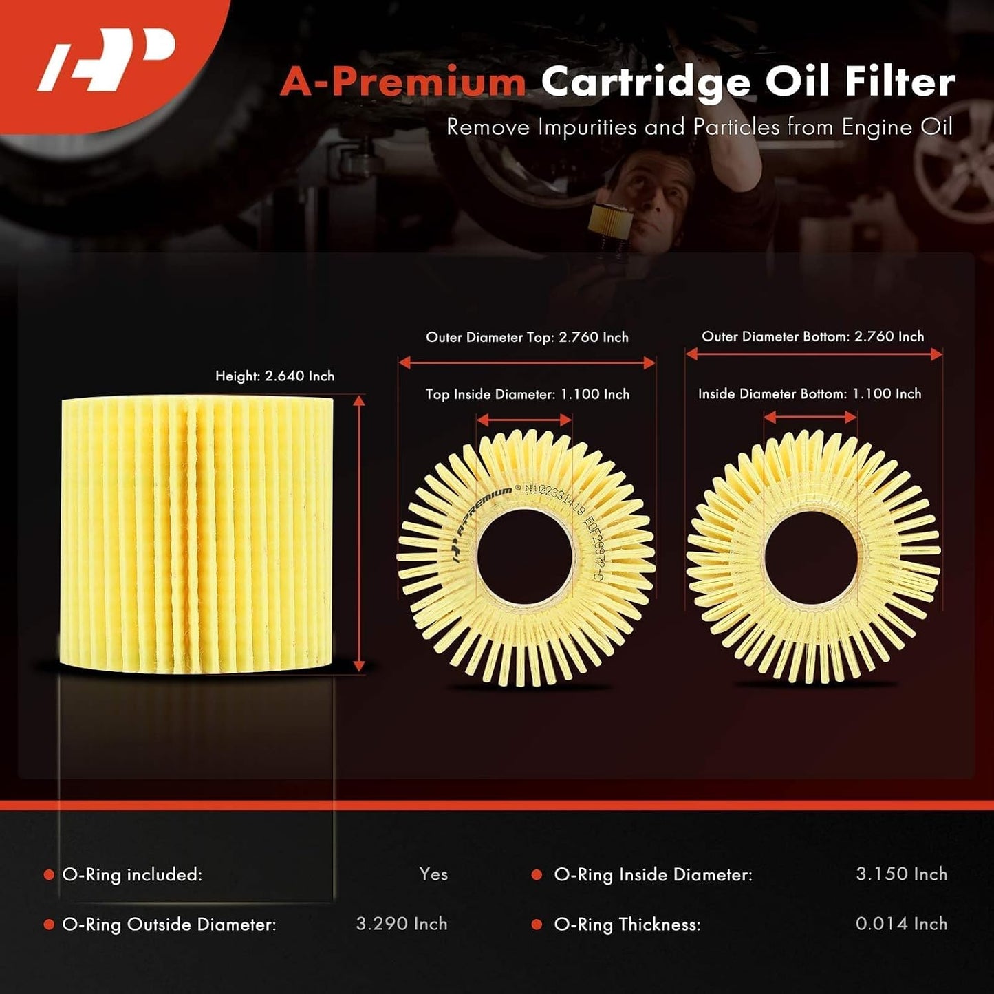 Filtro aceite motor comp Toyota Camry Tacoma RX350
