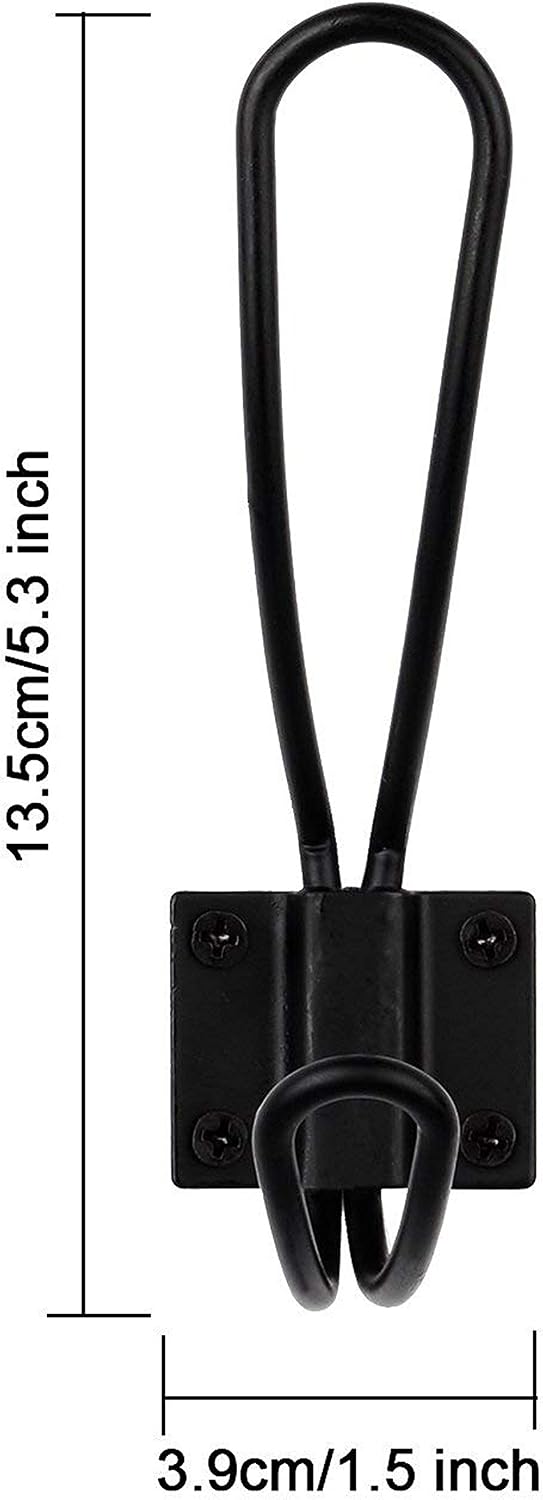 Ganchos rústicos negros pack 10 con S de metal