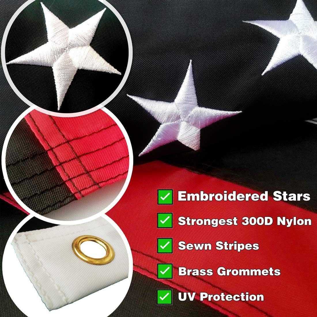Bandera Americana 3x5ft Estrellas y Franjas Cosidas