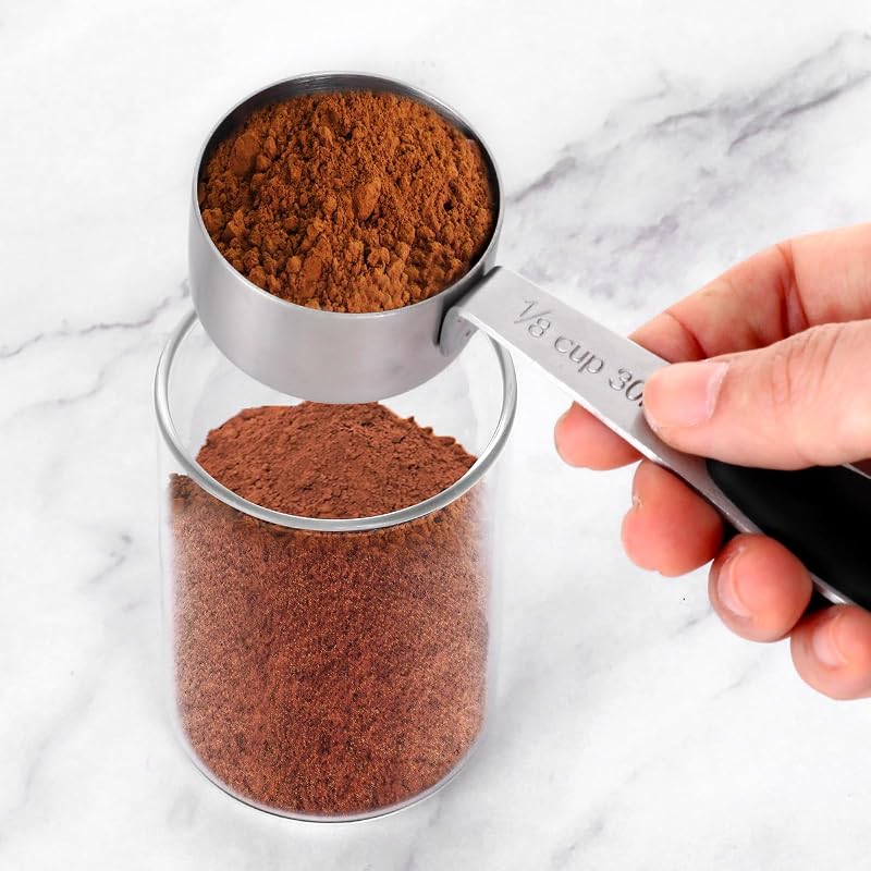2 Tazas Medidoras 1/8 Taza Cuchara Café Acero Inox 1.0oz