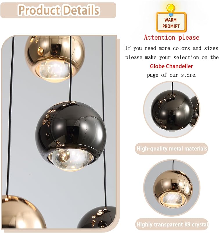 Candelabro LED 10 luces para escaleras y techos altos