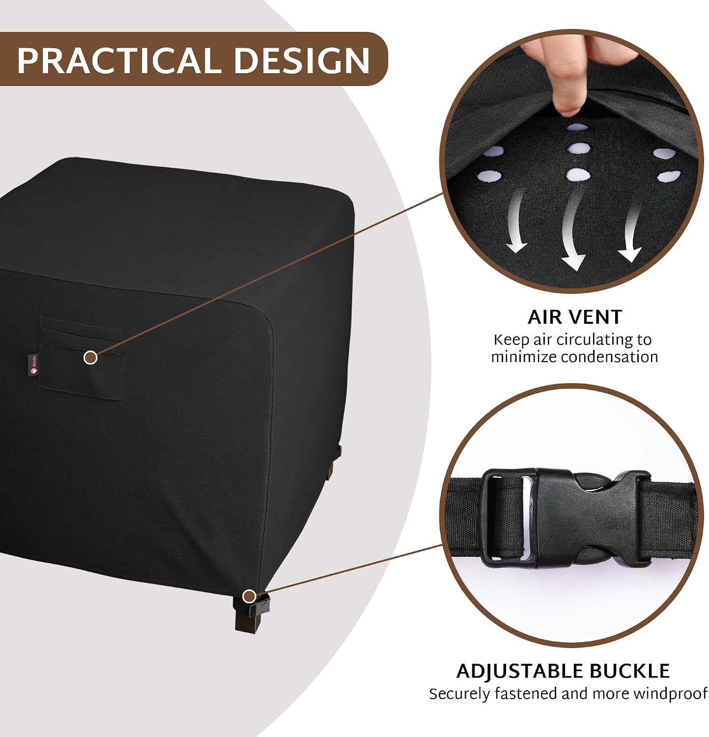 Funda cuadrada fogata 28x28" impermeable 600D uso pesado