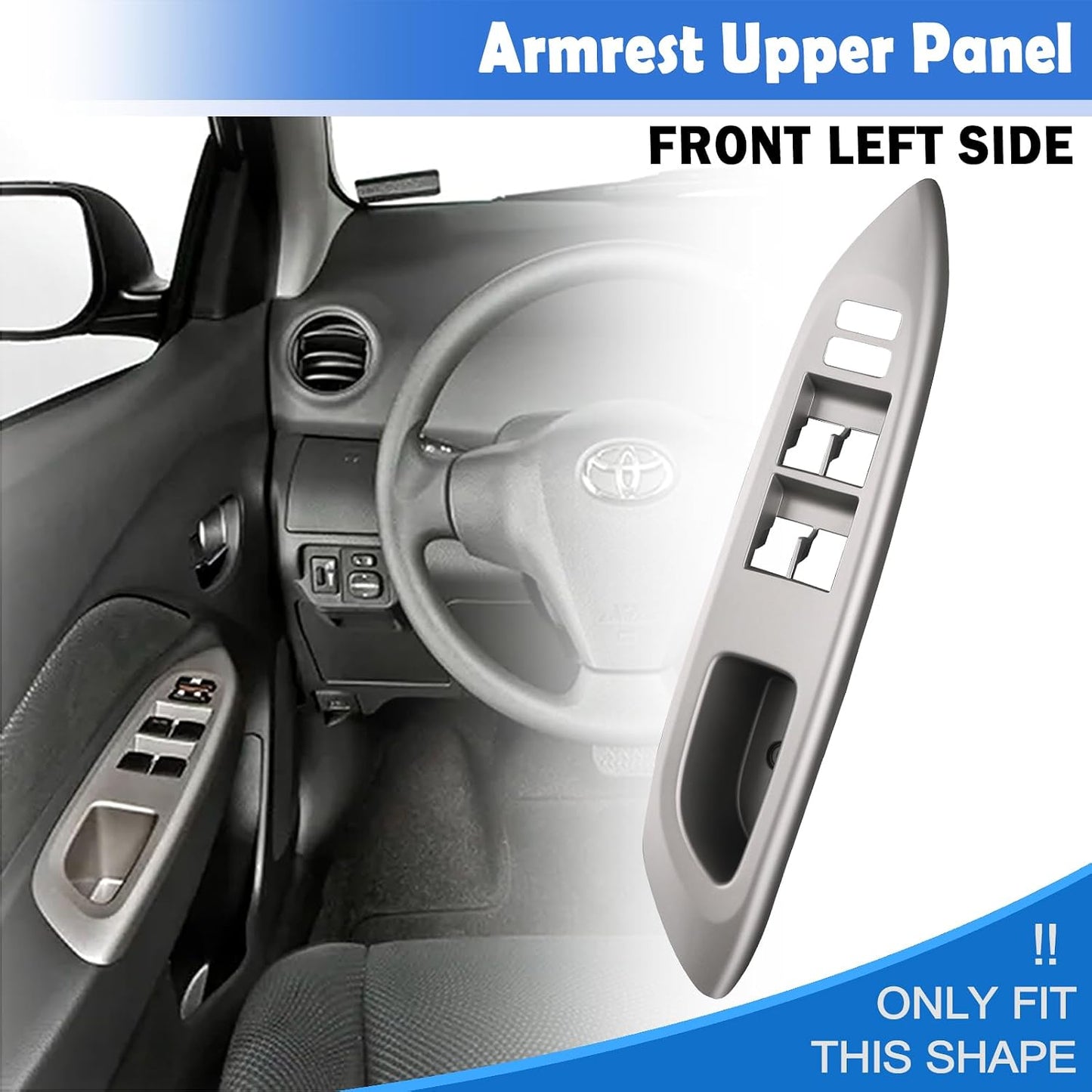 Interruptor ventana Toyota Yaris 4D 07-10 color plateado