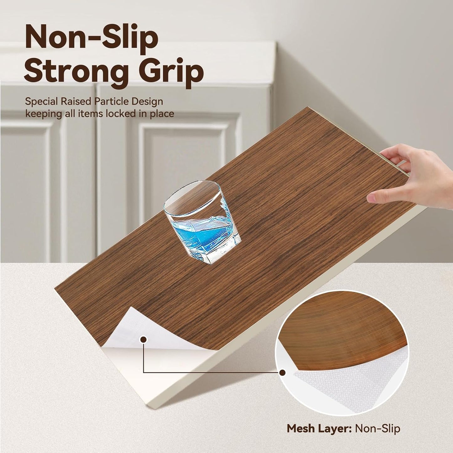 Tapete antiderrap para estantes de cocina lavable