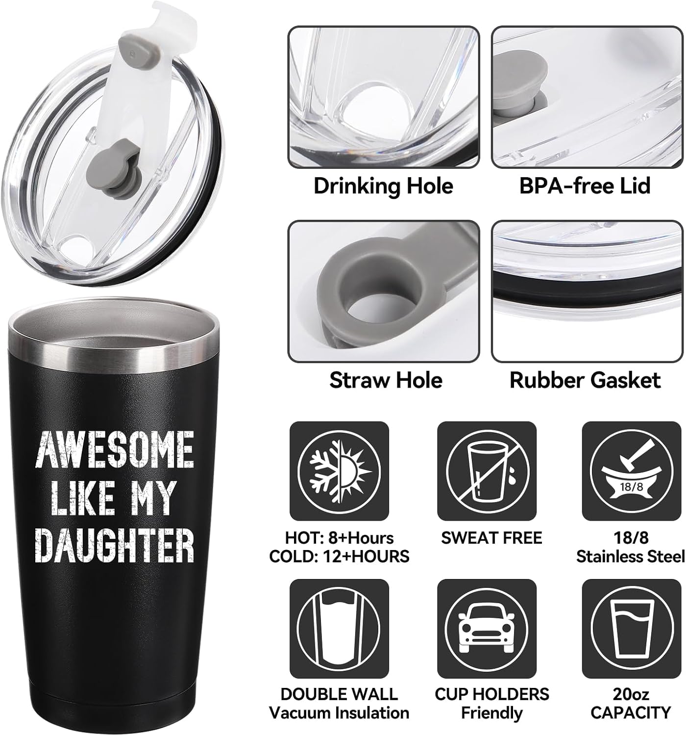 Vaso acero inox azul marino 20oz regalo papá
