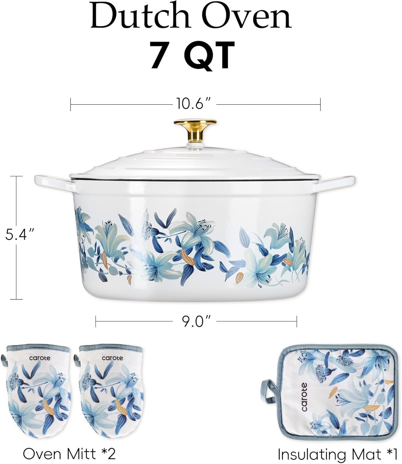 Olla Holandesa Hierro Fundido 7qt Con Tapa