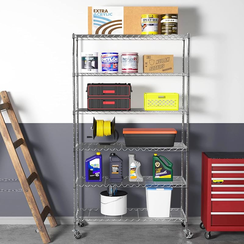 Estantería alambre acero fuerte ajustable 45x18x82 cromado
