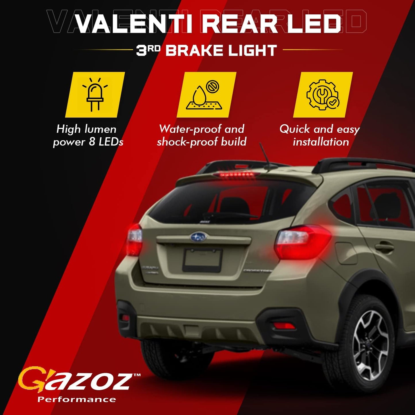 Luces LED parachoques trasero montaje alto comp Crosstrek