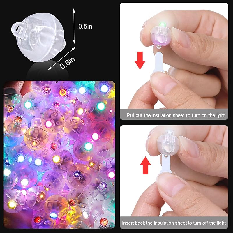 50 Pzas Luces LED Redondas Impermeables Parpadeantes para Fiesta