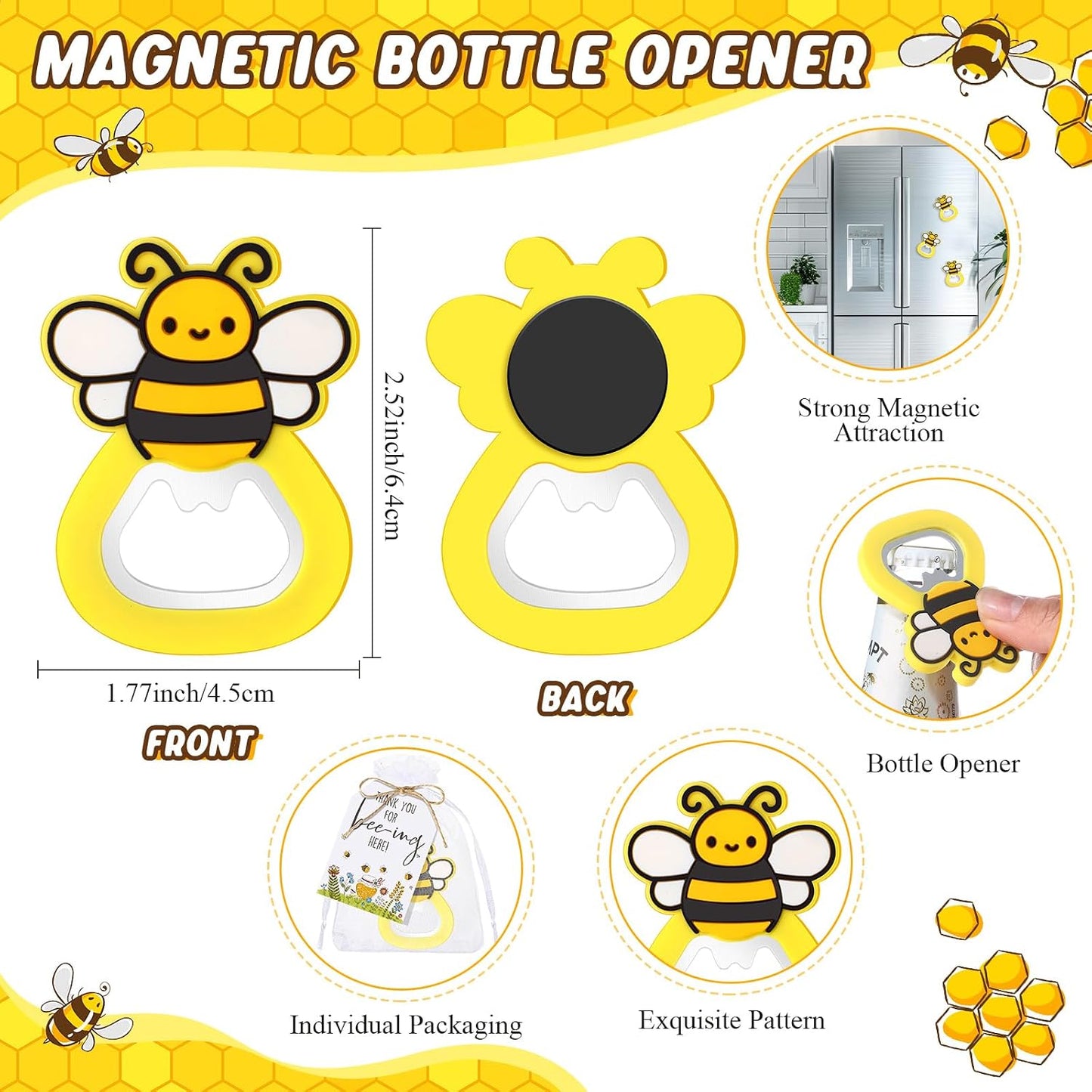 25 Juegos Abeja Baby Shower con Etiquetas y Bolsas