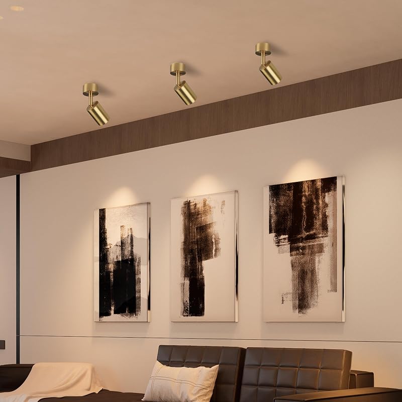 Foco LED techo ajustable cobre sólido acabado dorado