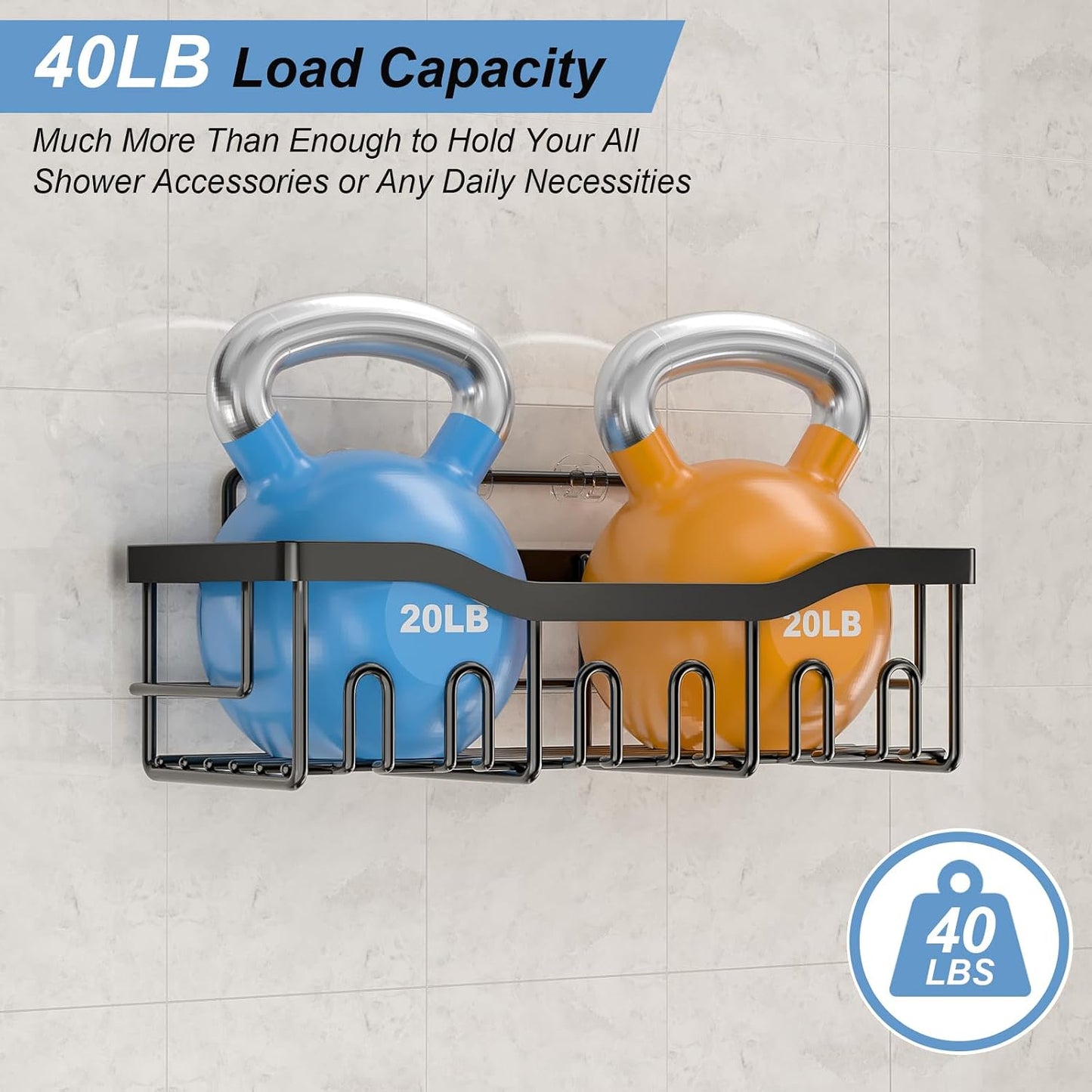 Organiz. ducha 6 estantes acero inox autoadhesivo