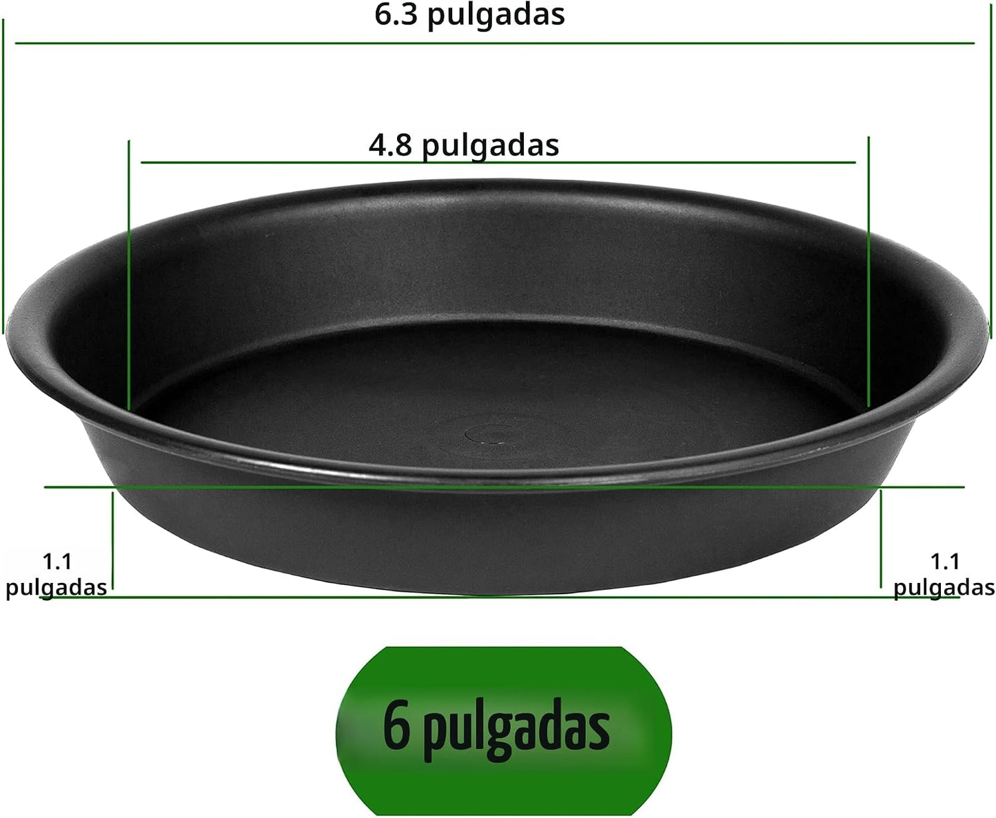 6 Pzas Bandejas Platillos Plástico Resistente 4-19pulg