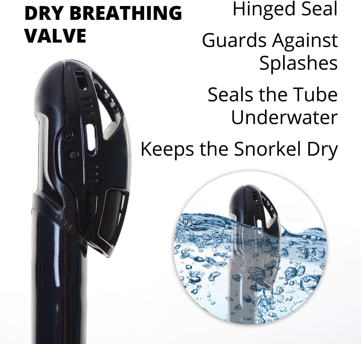 Equipo snorkel seco máscara válvula purga